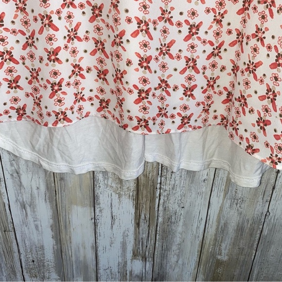 Loft Red & White Floral High Low Blouse - Picture 2 of 6